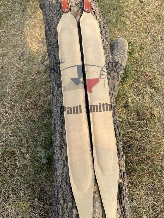 Personalized Texas Flag Leather Rifle Sling – Western Deer & Floral Carving - Image 2
