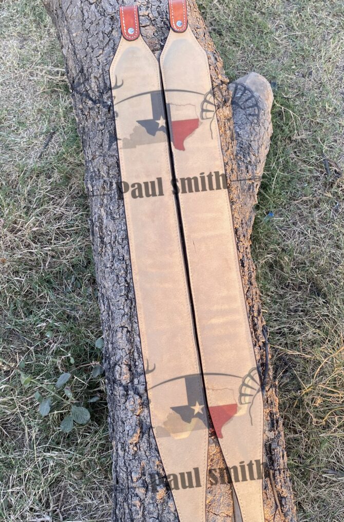 Texas Flag Leader Rifle Sling – Hand Tooled Deer and Duck Design - Image 5
